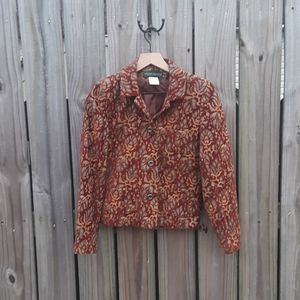 Harve Bernard Brown Tapestry Blazer - Size 4
